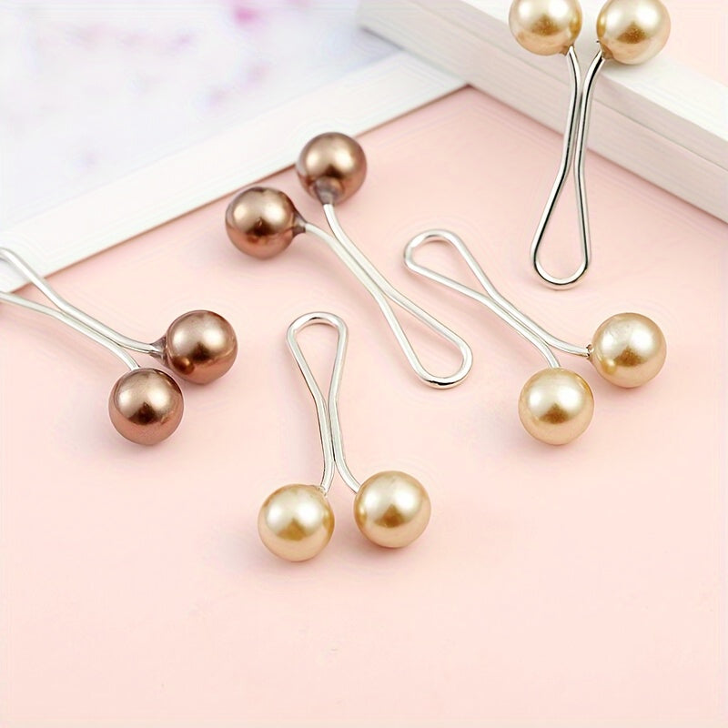 Pearl Scarf Clip Brooch – Anti-Slip Shawl & Hijab Pin Accessory