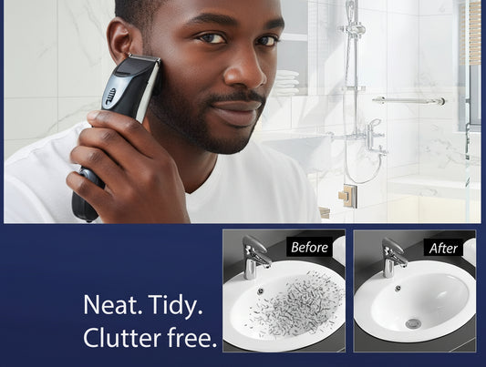 Hair Catcher Shaving Bib – Mess-Free Beard & Hair Grooming Cape.