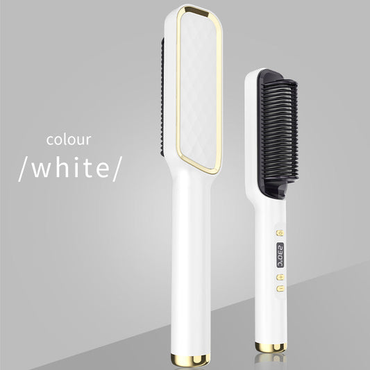 Electric Hot Comb Hair Straightener Brush – Anti-Frizz & Shine