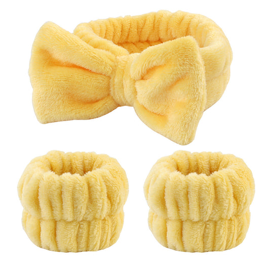No-Drip Face Wash Set – Wrist Washbands & Makeup Headband