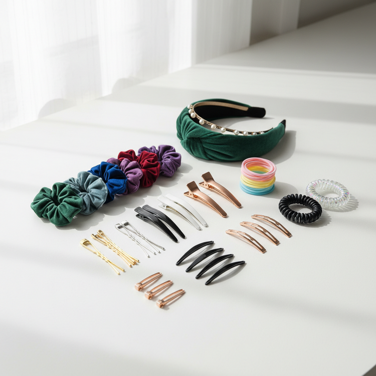 Handmade velvet tiara headband – bold, stylish hair accessory for parties and weddings scrunches, duckbill clips