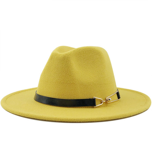 Unisex Wool Top Hat – Premium Cashmere Style Flat Brim Fashion Hat