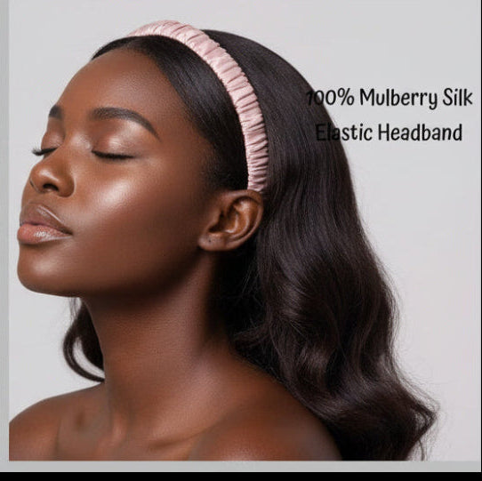 Silk Sports Headband – Non-Slip Wave Hair Band for Skincare & Workout Use.