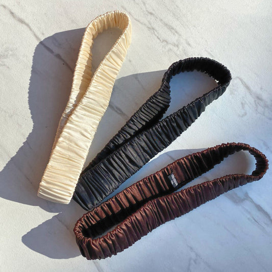 Silk Sports Headband – Non-Slip Wave Hair Band for Skincare & Workout Use.