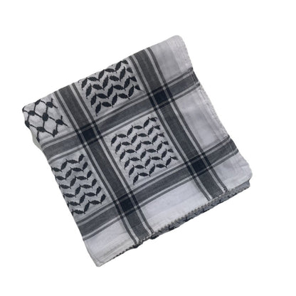Keffiyeh Square Scarf Unisex Lightweight Multi Use Wrap.
