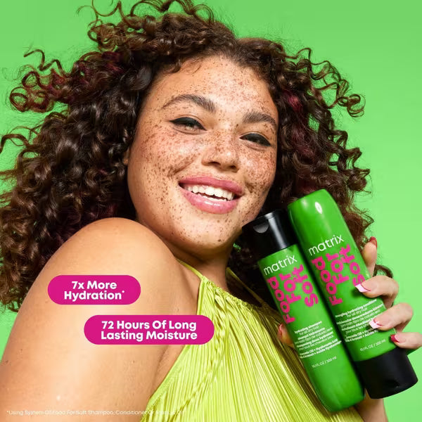Close-up of Food For Soft Hydrating Conditioner — rich formula for silky, manageable hair
