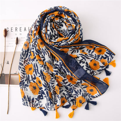 Retro Bohemian Cotton-Linen Scarf.