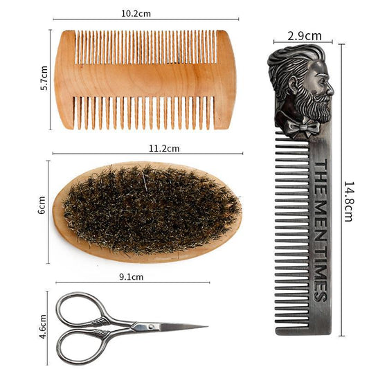 Premium Beard Care Kit for Men – Sandalwood Oil, Balm & Grooming Tools Gift Set