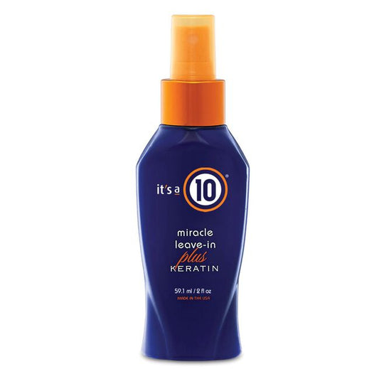 It’s A 10 Miracle Leave-In Plus Keratin for damaged hair repair
Keratin leave-in treatment for smooth shiny frizz-free hair
It’s A 10 leave-in spray with heat protection and strengthening benefits
Professional keratin hair treatment for soft manageable hair