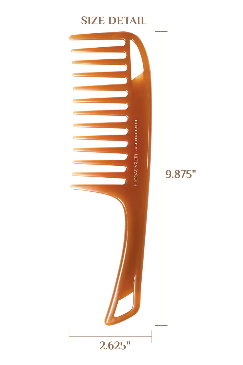 Orange comb with size details on a white background