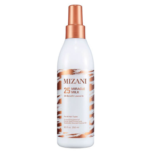 Mizani 25 Miracle Milk bottle on a white background