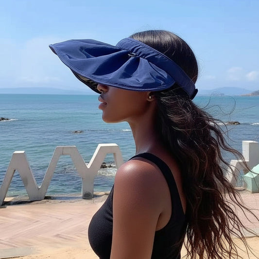 2-in-1 Sun Hat & Headband for Women – Korean Style UV Protection Visor Cap with Breathable Quick-Dry Fabric.
