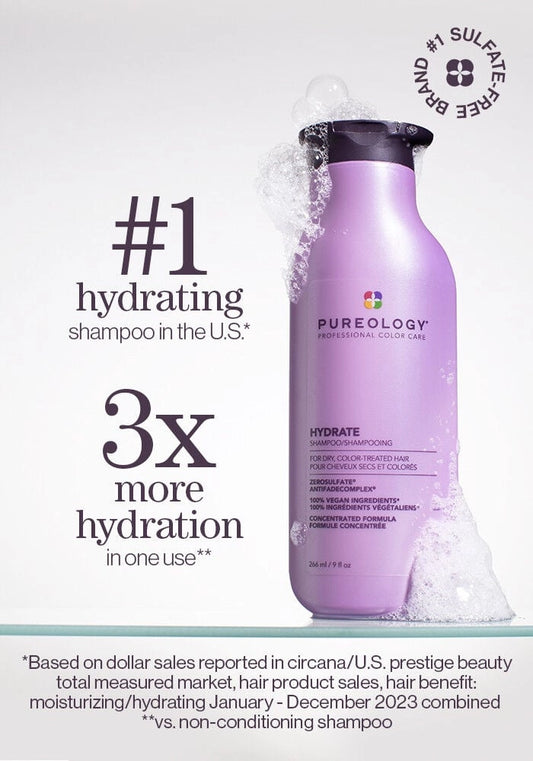 Pureology Hydrate Shampoo – Moisturizes & Nourishes Dry Hair