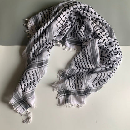 Keffiyeh Square Scarf Unisex Lightweight Multi Use Wrap.