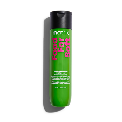 Close-up of Food For Soft Hydrating Shampoo — intense moisture formula for silky, healthy hair