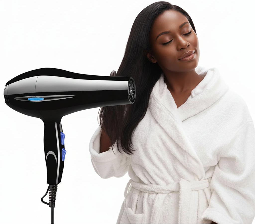 2200W Professional Hair Dryer for Women – Fast Drying, Ionic Care & Styling Attachments.