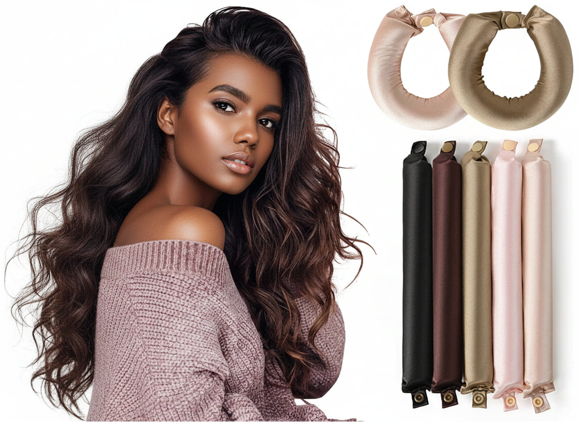 Satin Overnight Hair Curlers – Heat-Free, Frizz-Free Curls.