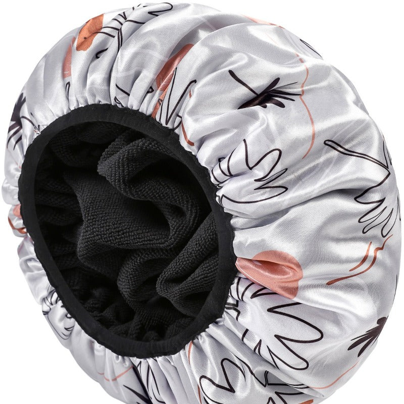 3-in-1 XL Shower Cap – Waterproof, Absorbent & Hair-Friendly.